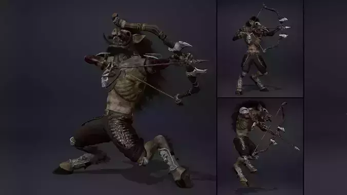Thunder Archer Damaged Low-poly 3D model