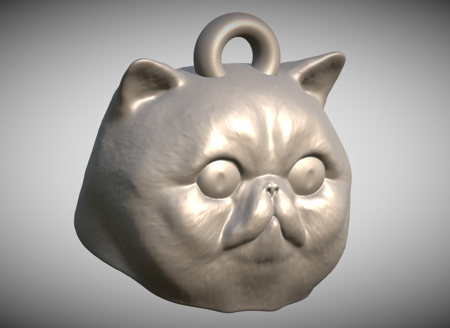Exotic Shorthair cat head key ring for 3D printing 3D print model_6
