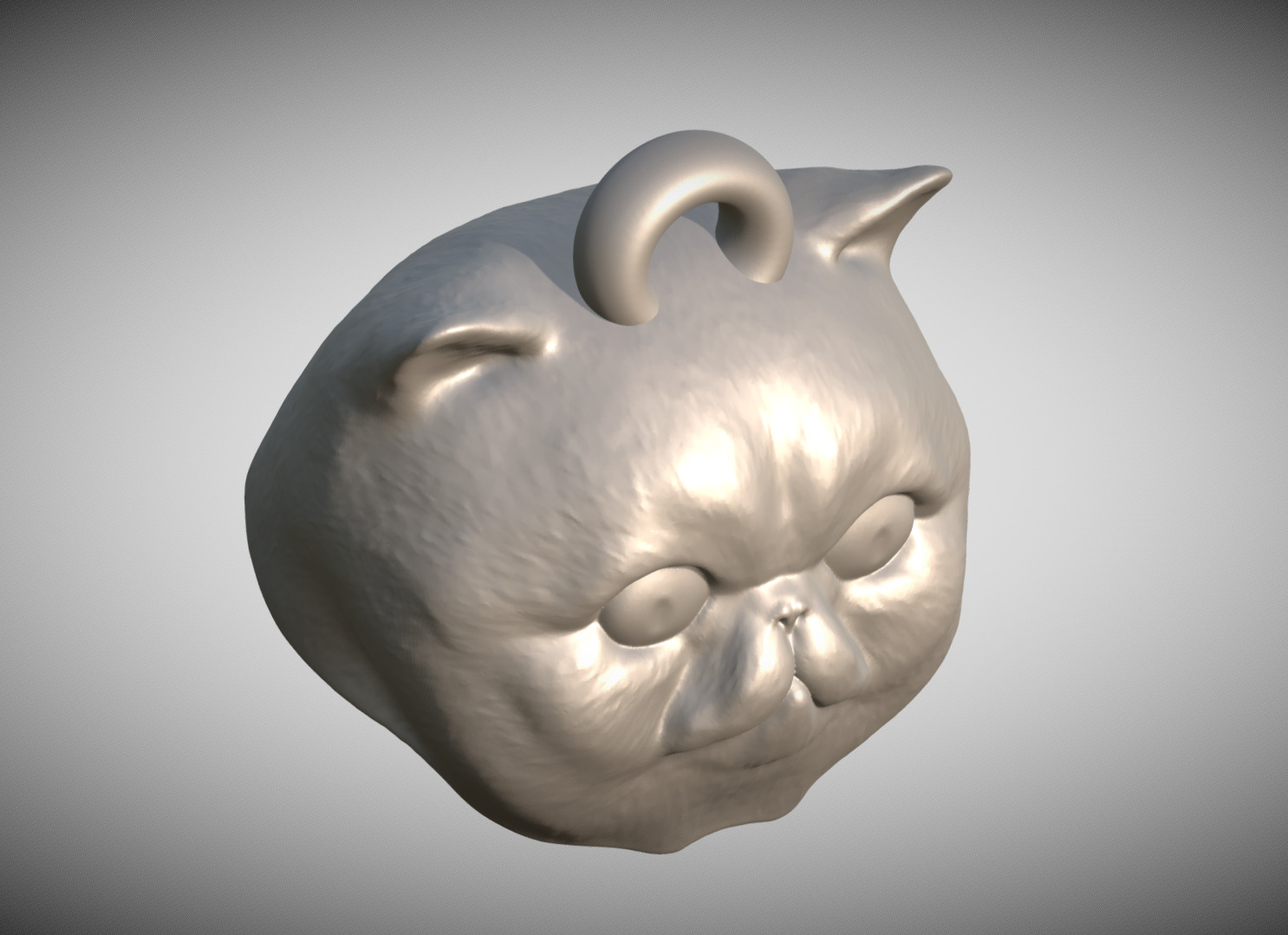 Exotic Shorthair cat head key ring for 3D printing 3D print model_7