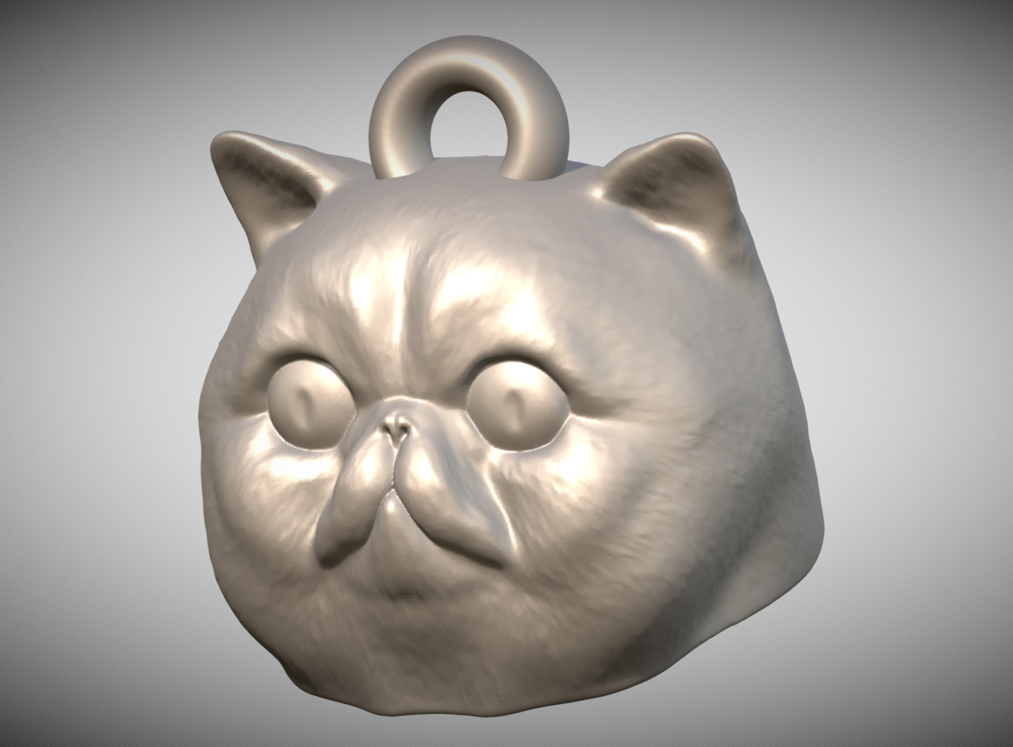 Exotic Shorthair cat head key ring for 3D printing 3D print model_1