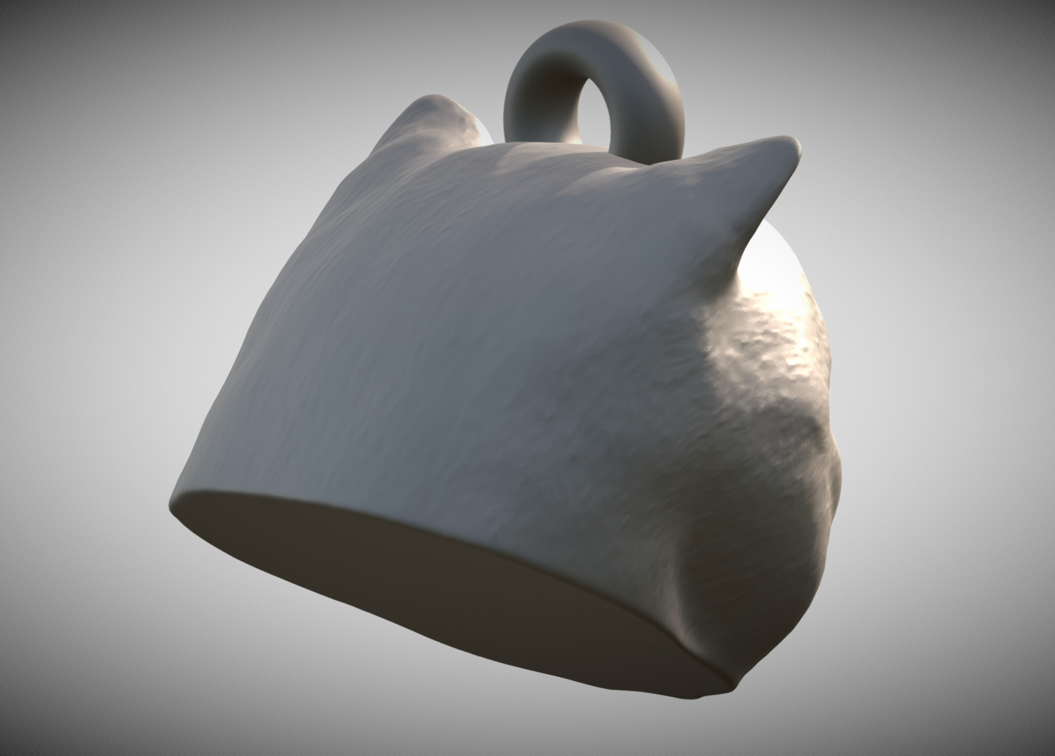 Exotic Shorthair cat head key ring for 3D printing 3D print model_4