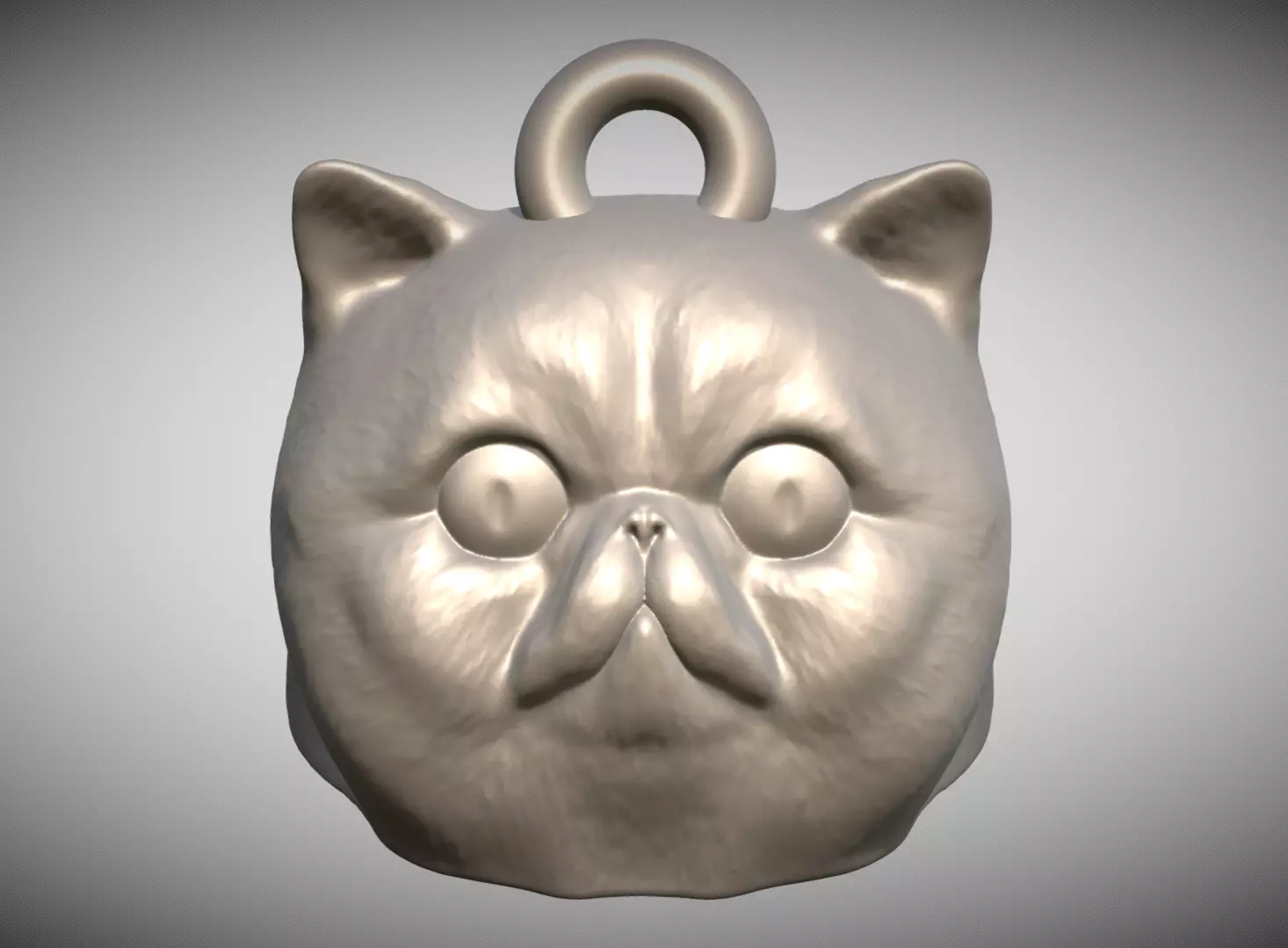 Exotic Shorthair cat head key ring for 3D printing 3D print model_0