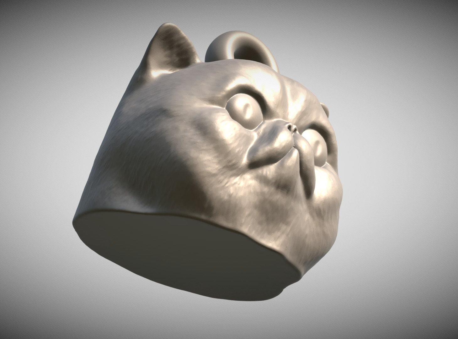 Exotic Shorthair cat head key ring for 3D printing 3D print model_8