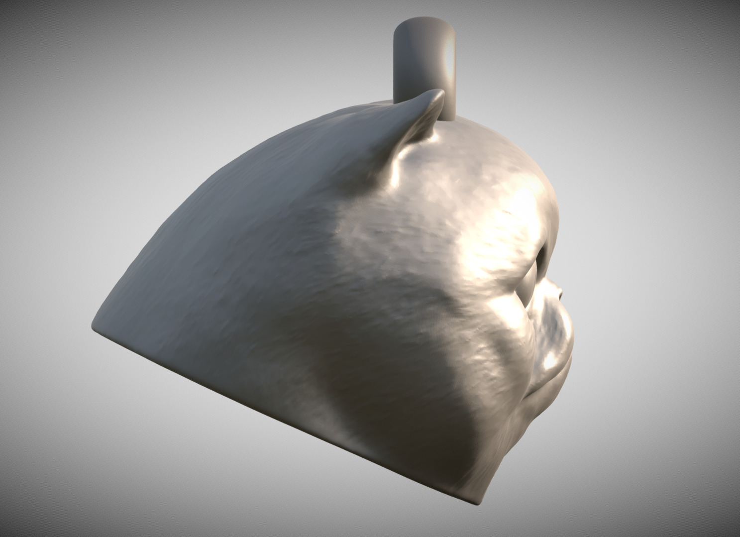 Exotic Shorthair cat head key ring for 3D printing 3D print model_5