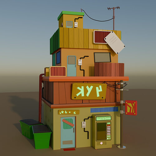 Low poly Store 01 Low-poly 3D model