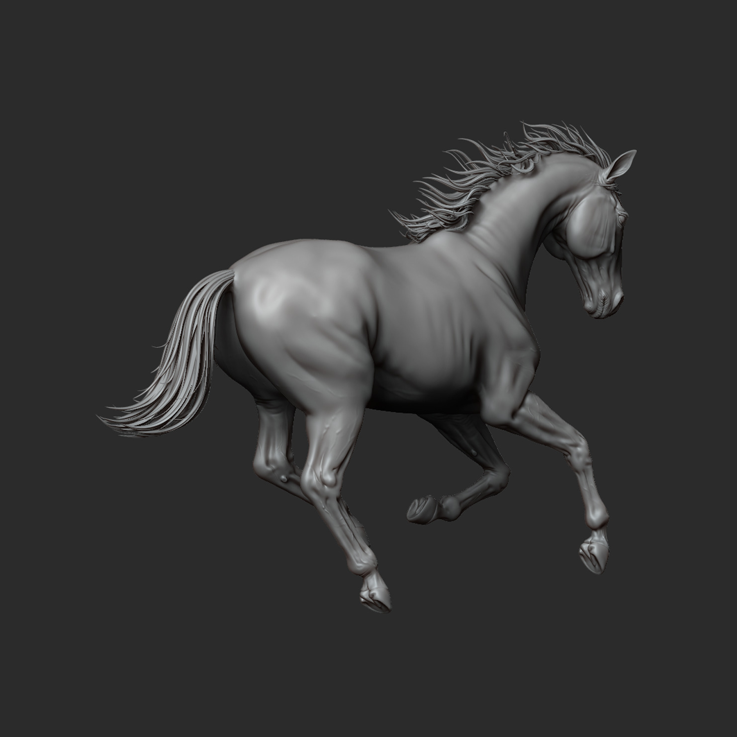 Horse Running Pose - Ready for Print  3D print model_7