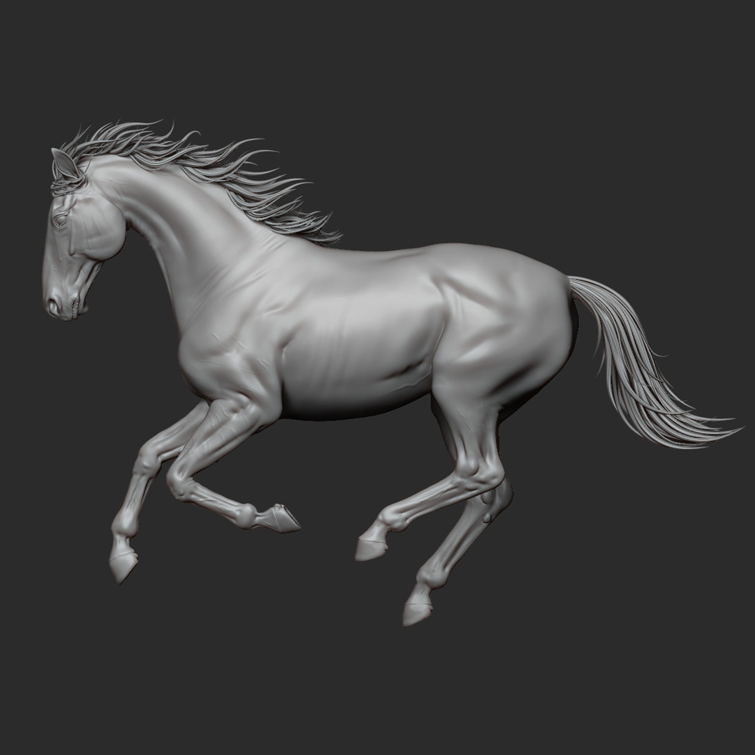 Horse Running Pose - Ready for Print  3D print model_5