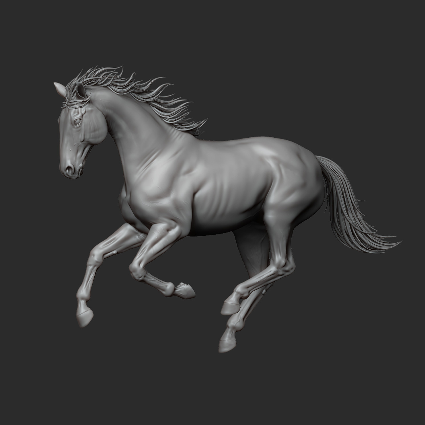 Horse Running Pose - Ready for Print  3D print model_6