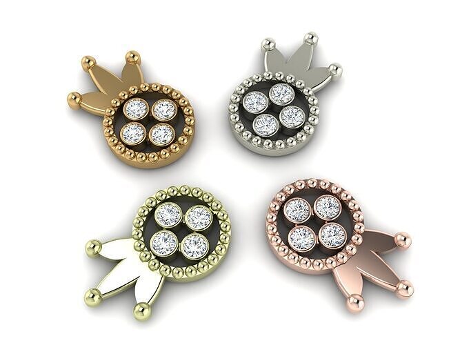 Crown earring or necklace pendant Free 3D print model
