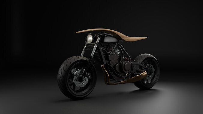 Modern Industrial Motorcycle Game-Ready 3D Model Low-poly 3D model