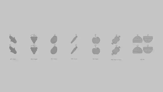 Thanksgiving Time Mini 3D Printable Pendant Set 3D print model