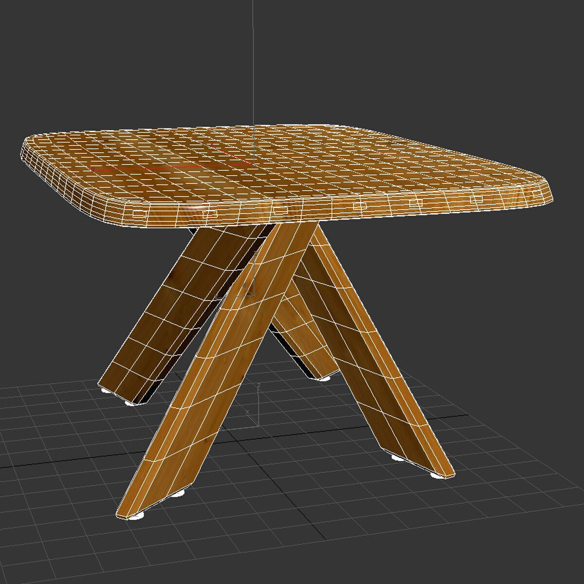 Pierre Chapo Dining Table Model  Aban T35B  Solid Elm 3D model_7