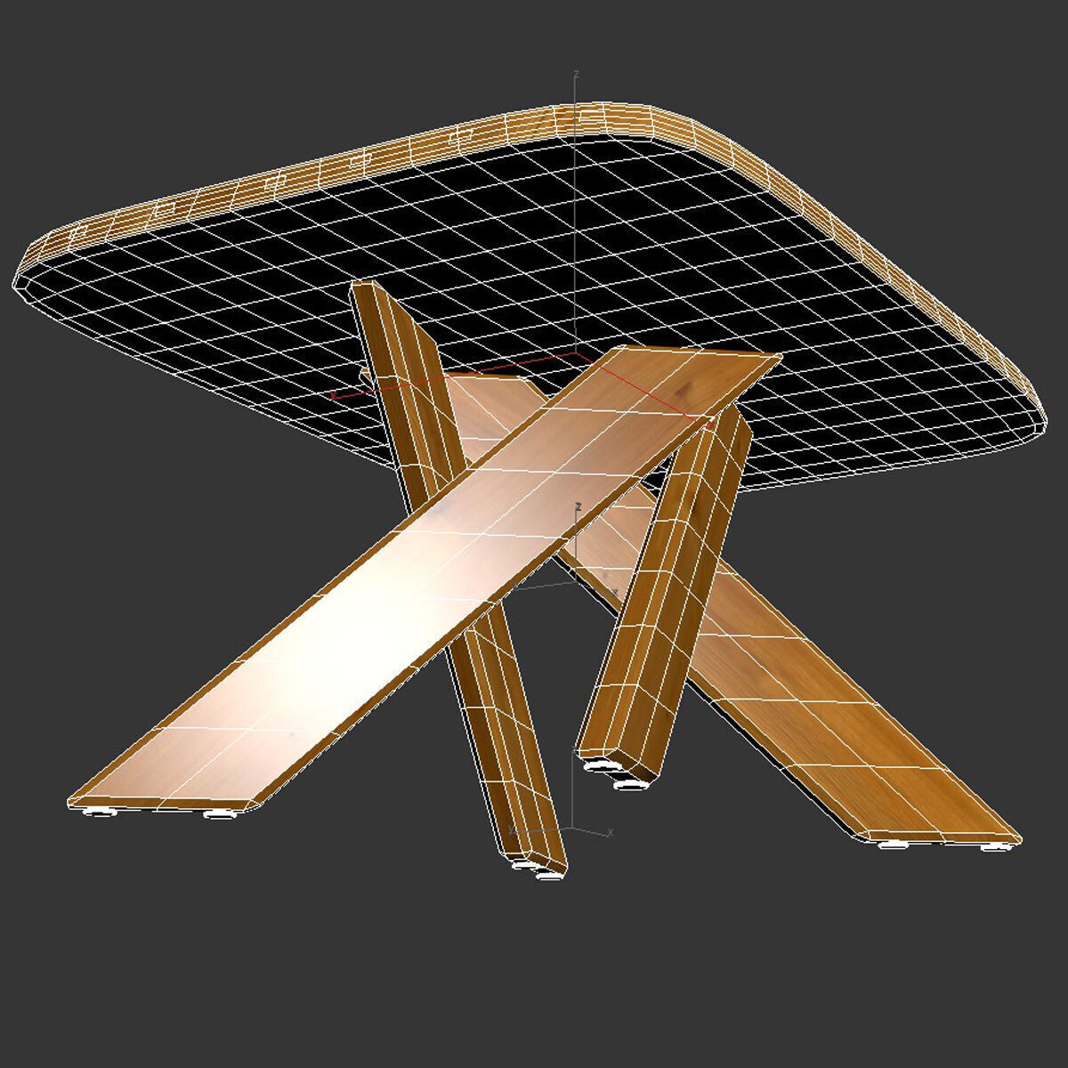 Pierre Chapo Dining Table Model  Aban T35B  Solid Elm 3D model_5