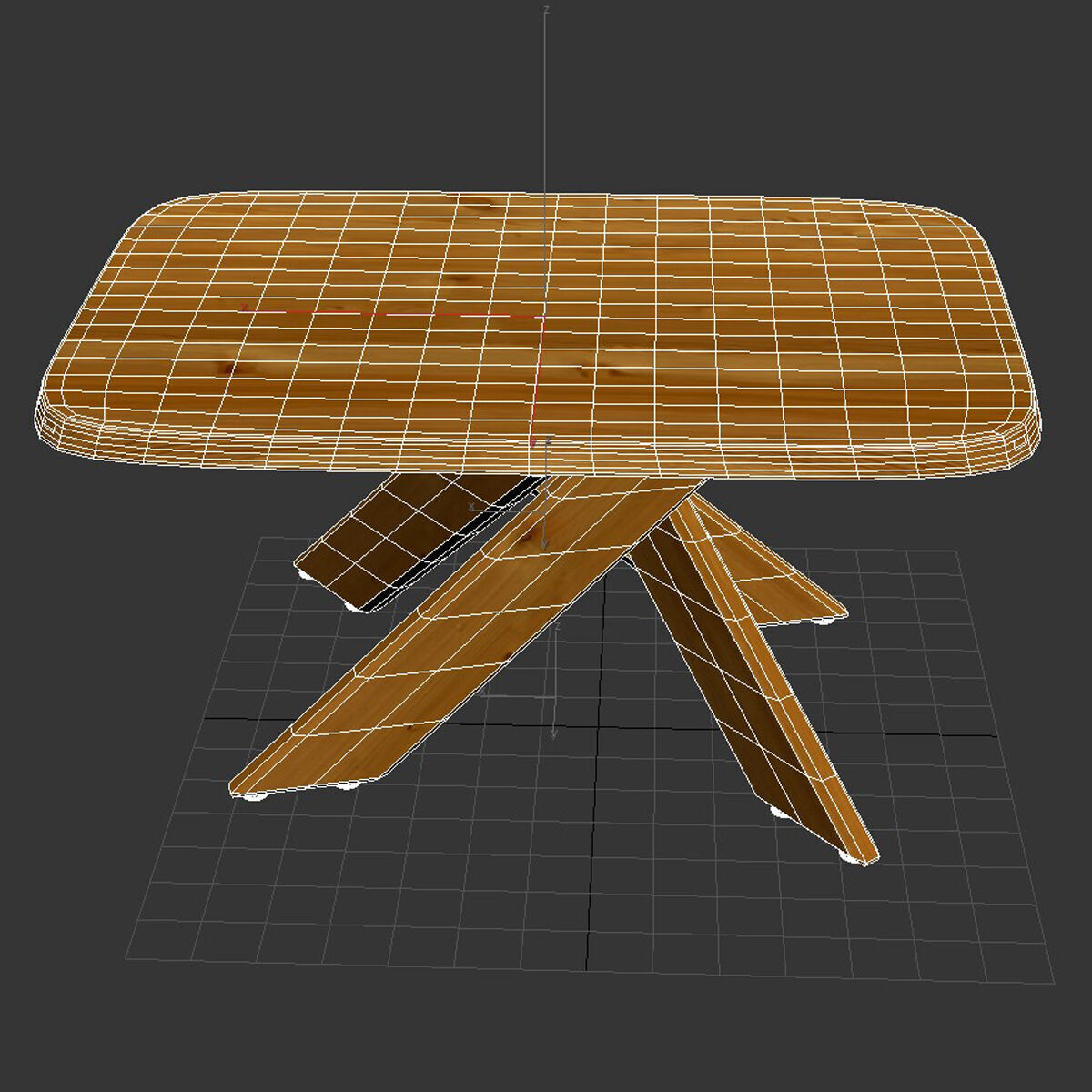 Pierre Chapo Dining Table Model  Aban T35B  Solid Elm 3D model_6