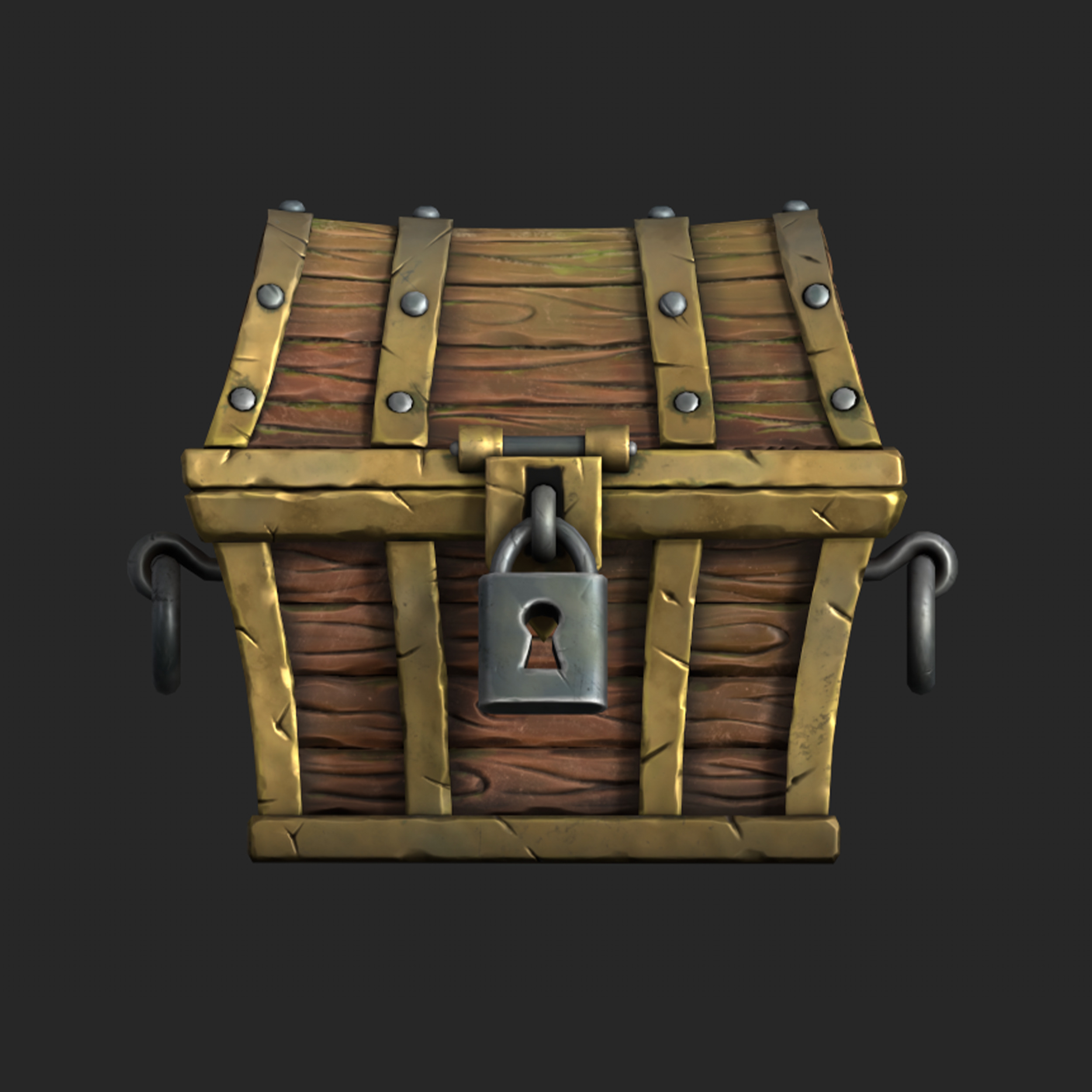 Stylized Chest - Gameready Asset Low-poly 3D model_9