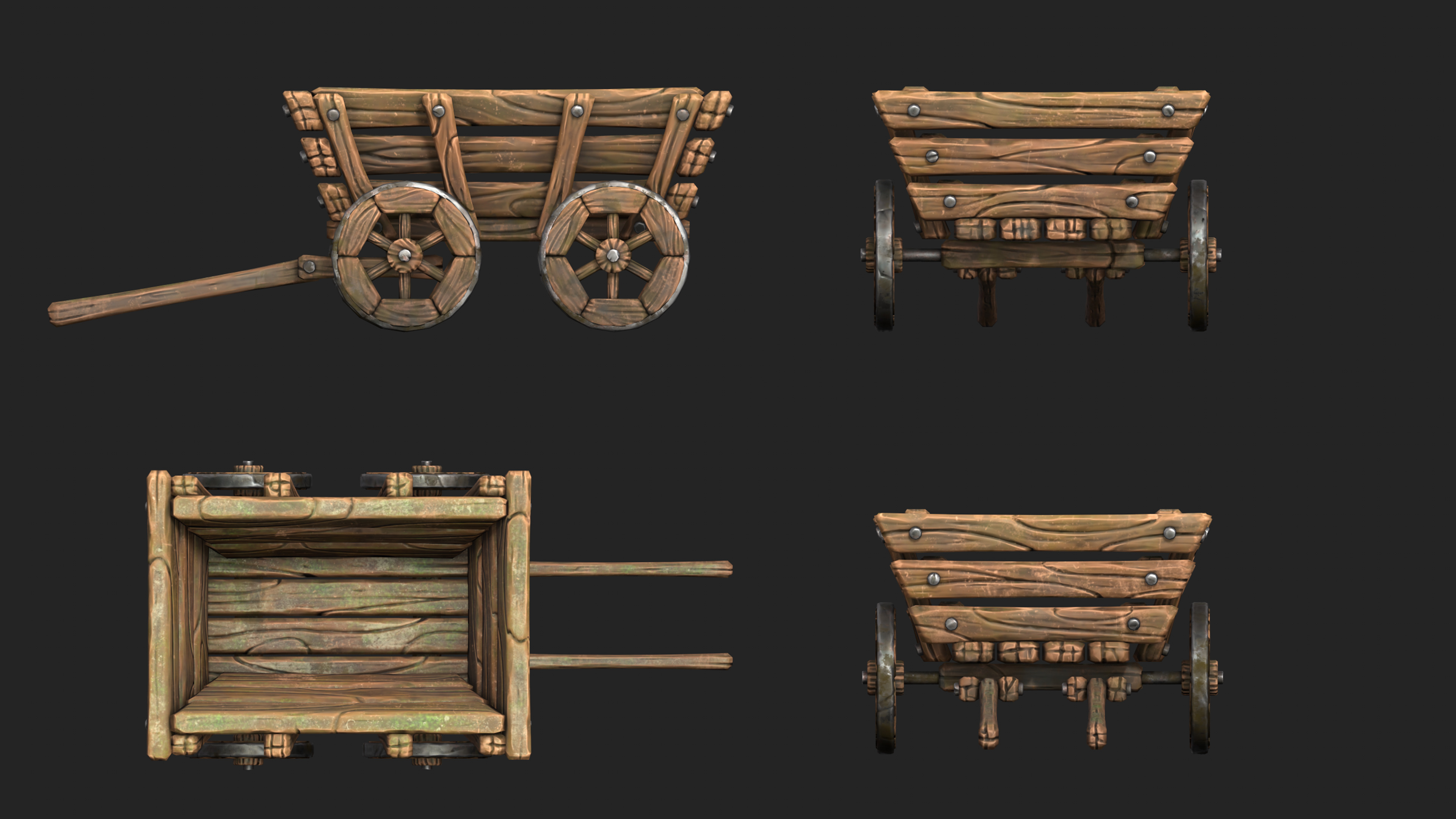 Stylized Cart - Gameready Asset Low-poly 3D model_2