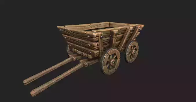 Stylized Cart - Gameready Asset Low-poly 3D model