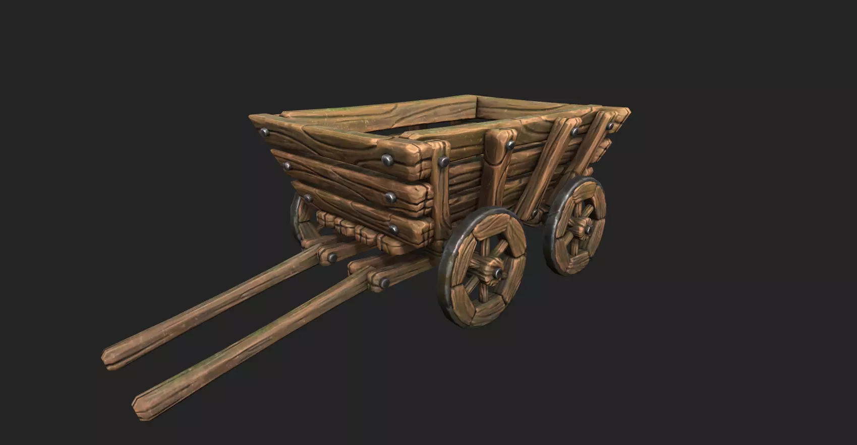 Stylized Cart - Gameready Asset Low-poly 3D model_0