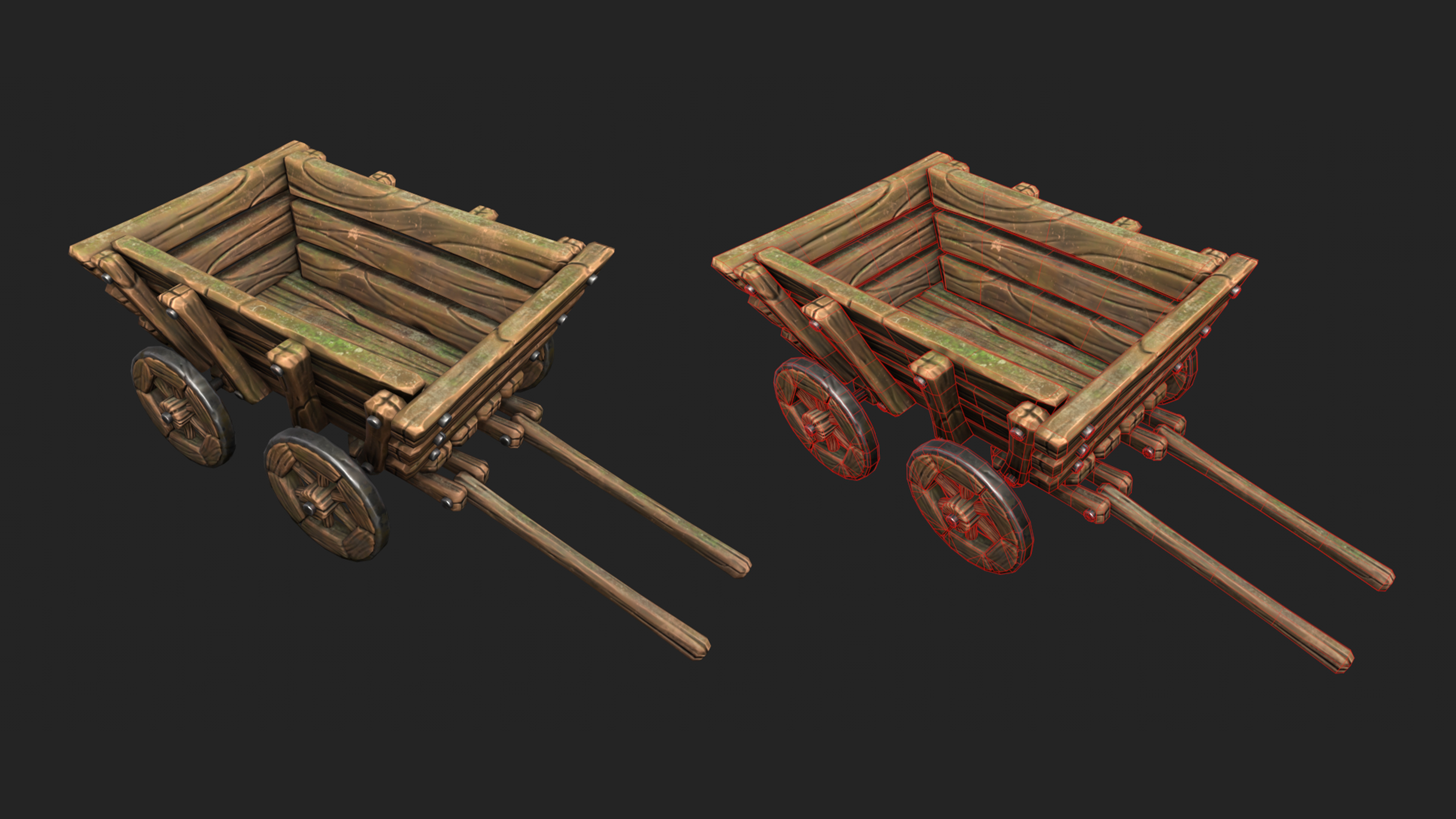 Stylized Cart - Gameready Asset Low-poly 3D model_1