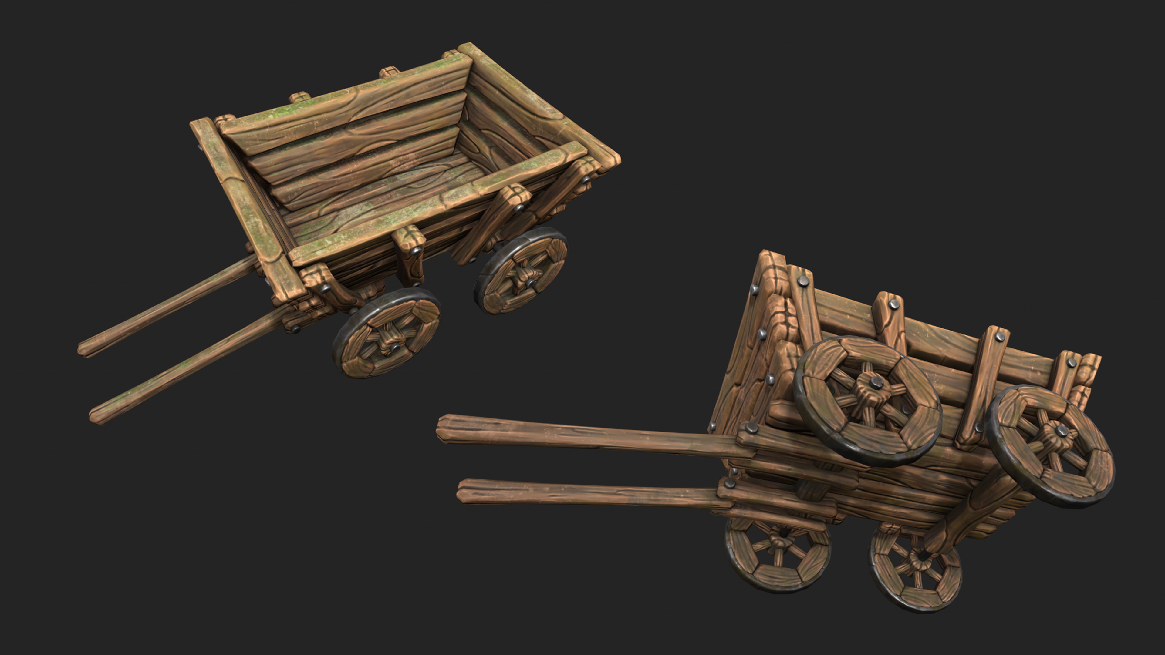 Stylized Cart - Gameready Asset Low-poly 3D model_3