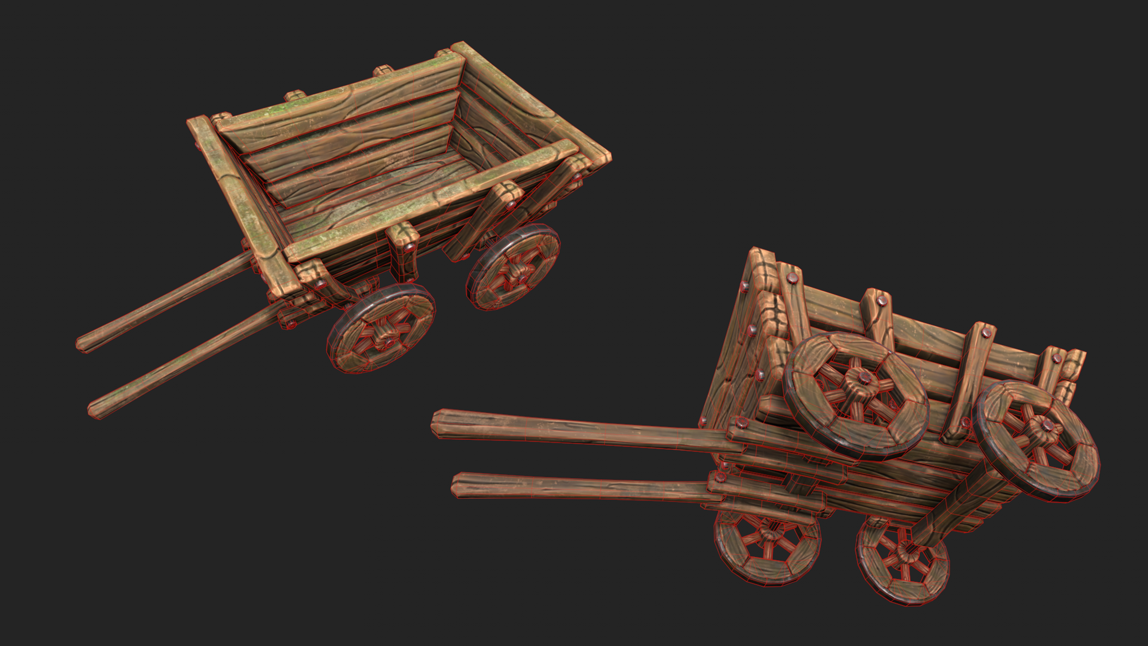Stylized Cart - Gameready Asset Low-poly 3D model_4