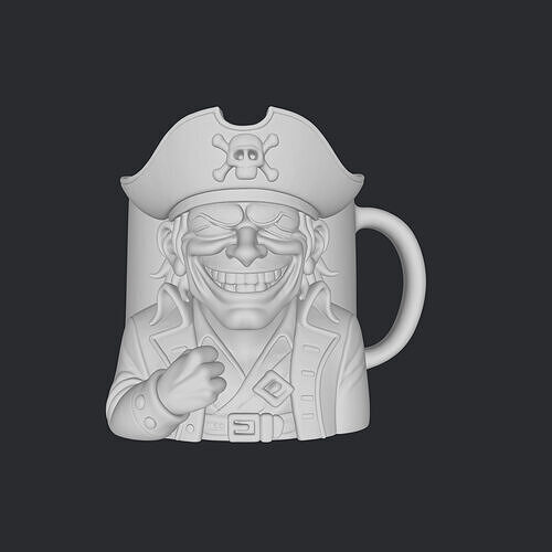pirate coffee cup 3D print model