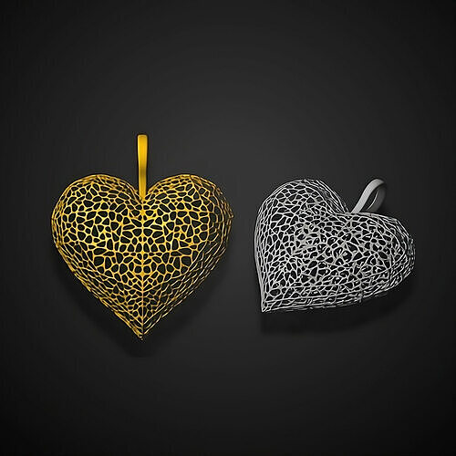 Heart Love  Filigree Pendant 3D print model