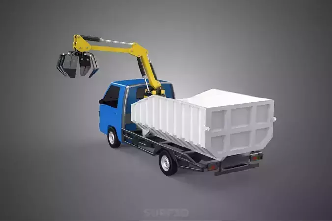 MINI TRUCK HYDRAULIC CRANE GRAPPLE ARM SKIP BIN WASTE RECYCLING