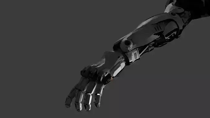 Futuristic Robotic Arm  Detailed 3D Model for Game Design  Low-poly 3D model