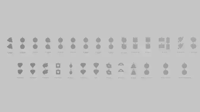 Valentines Love 3D Printable Pendant Collection