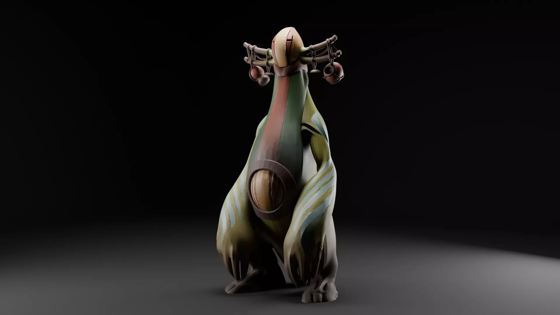 Ancient Jungle Sentinel Stylized Guardian Creature 3D Model 3D print model_0