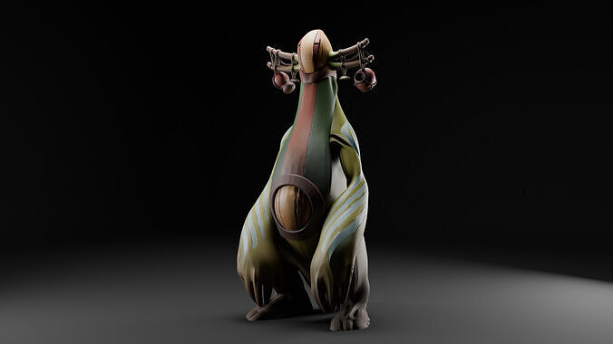 Ancient Jungle Sentinel Stylized Guardian Creature 3D Model Low-poly 3D print model