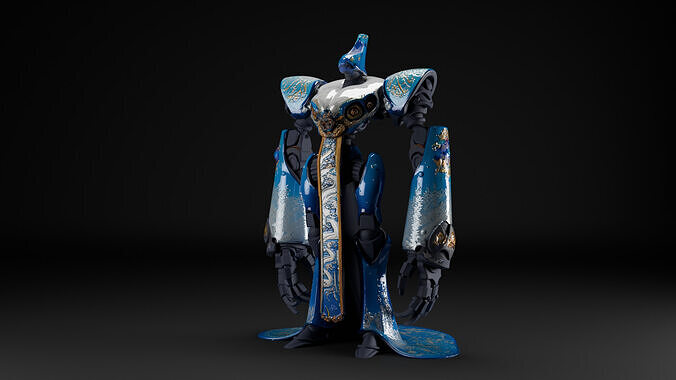Imperial Ceremonial Mech  Stylized Sci-Fi Robot Model Low-poly 3D print model