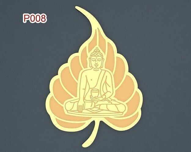 Pendent Buddha Leaf for Women and Men diamond and gem 3D print model