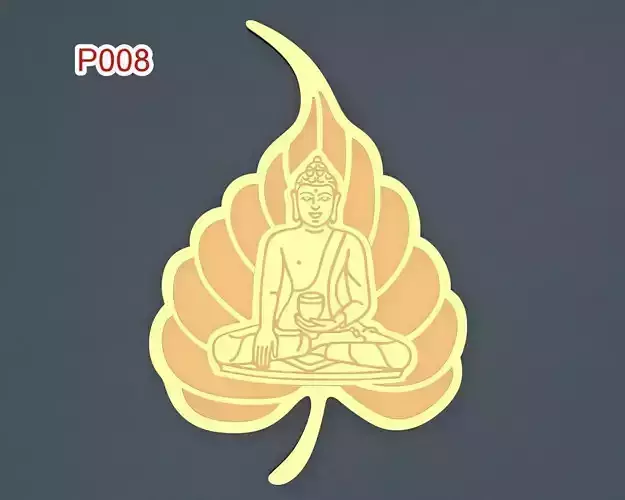 Pendent Buddha Leaf for Women and Men diamond and gem
