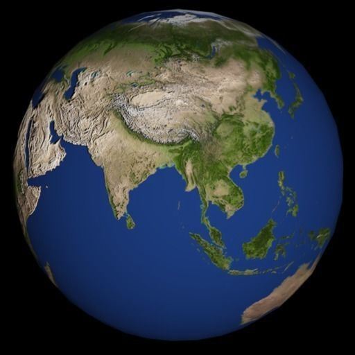 High Quality Rotating Earth Model Low-poly 3D model_23