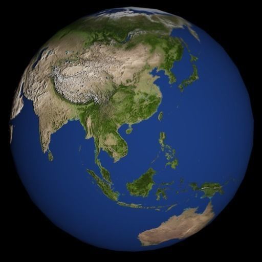 High Quality Rotating Earth Model Low-poly 3D model_27