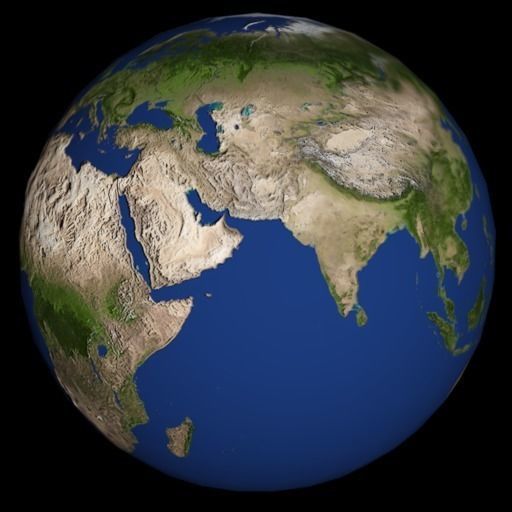 High Quality Rotating Earth Model Low-poly 3D model_16