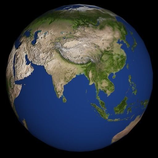 High Quality Rotating Earth Model Low-poly 3D model_21
