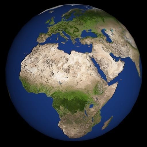 High Quality Rotating Earth Model Low-poly 3D model_0