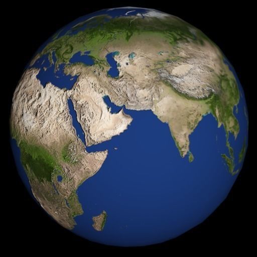 High Quality Rotating Earth Model Low-poly 3D model_11
