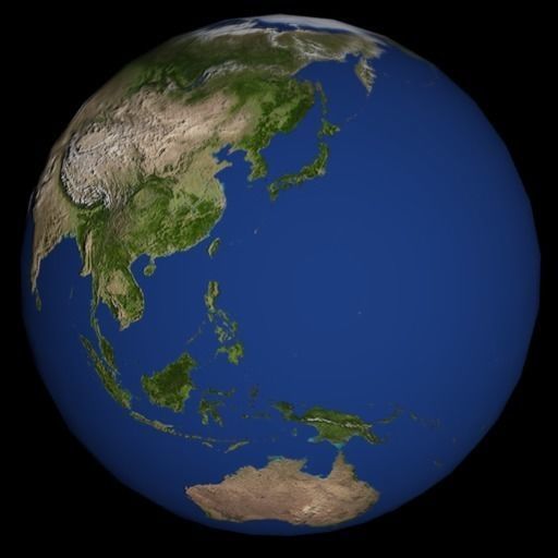 High Quality Rotating Earth Model Low-poly 3D model_39