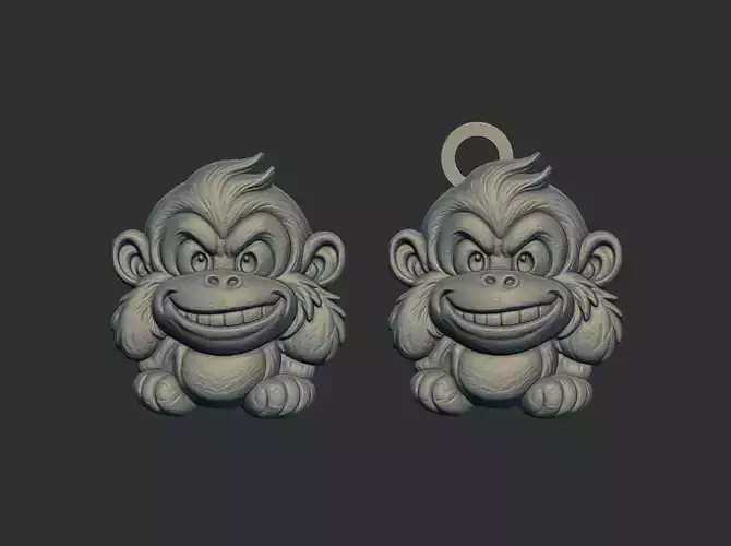 cartoon  monkey keychain and cnc model 3D print model