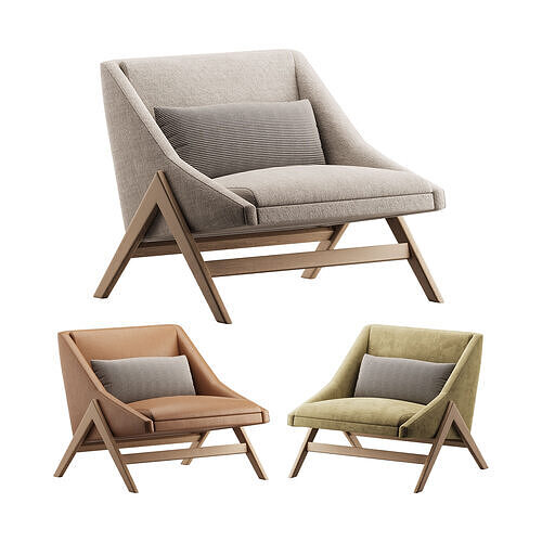 INK IVY Accent Chair Modern Mid 3D model