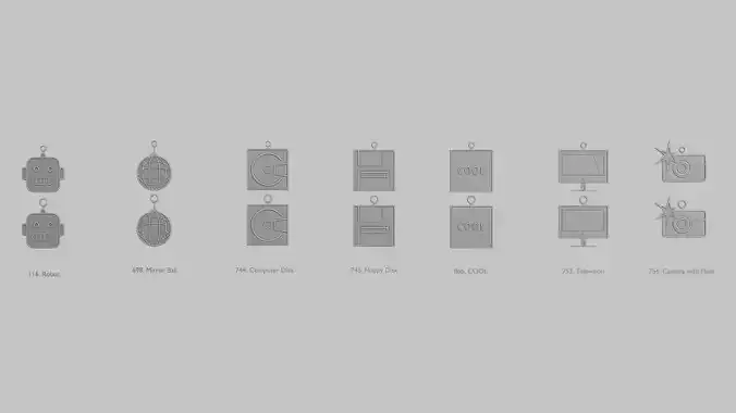 Vaporwave Retro Mini STL Pendant Collection