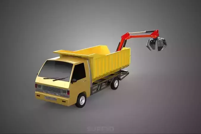 GARBAGE DUMP TRUCK GRAPPLE PICK UP SKIP BIN SCRAP GRABBER CRANE