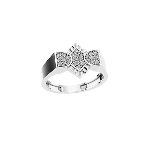 Diamond Ring 3D Model Geometric Pave Design in White Gold  3D print model