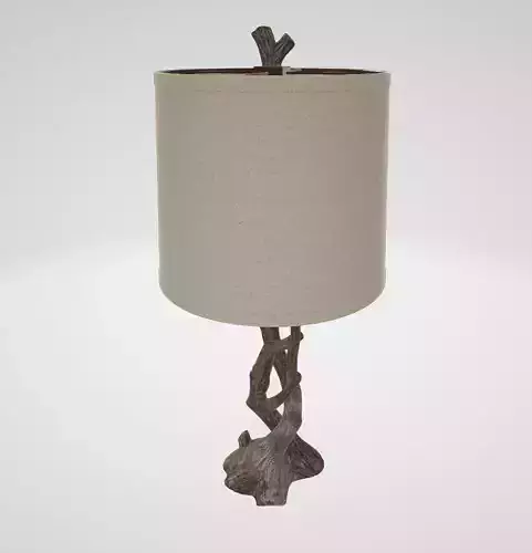 Wood Grain Rustic Table Lamp Set 3D model