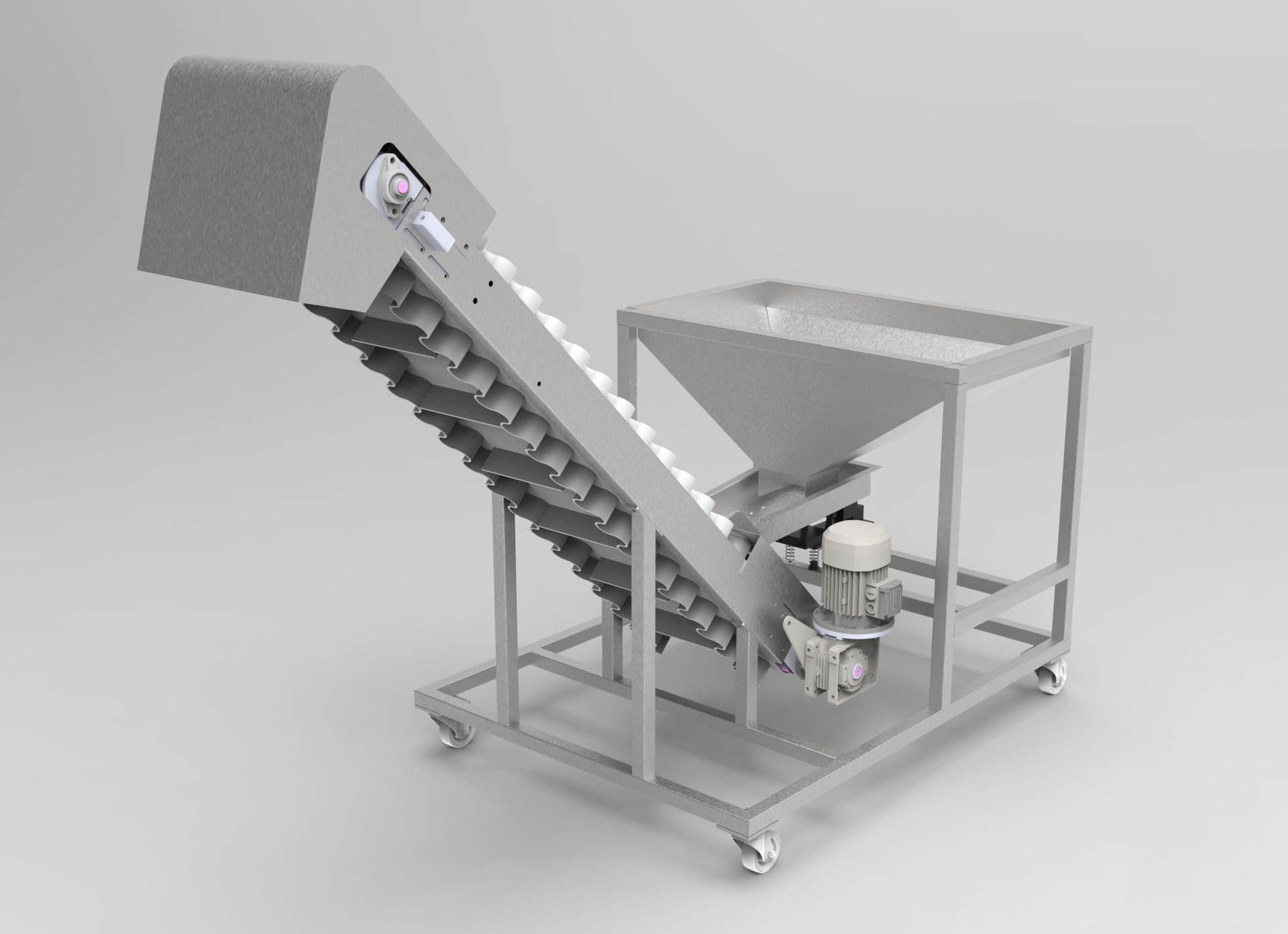 Inclined Belt Conveyor Low-poly 3D model_2