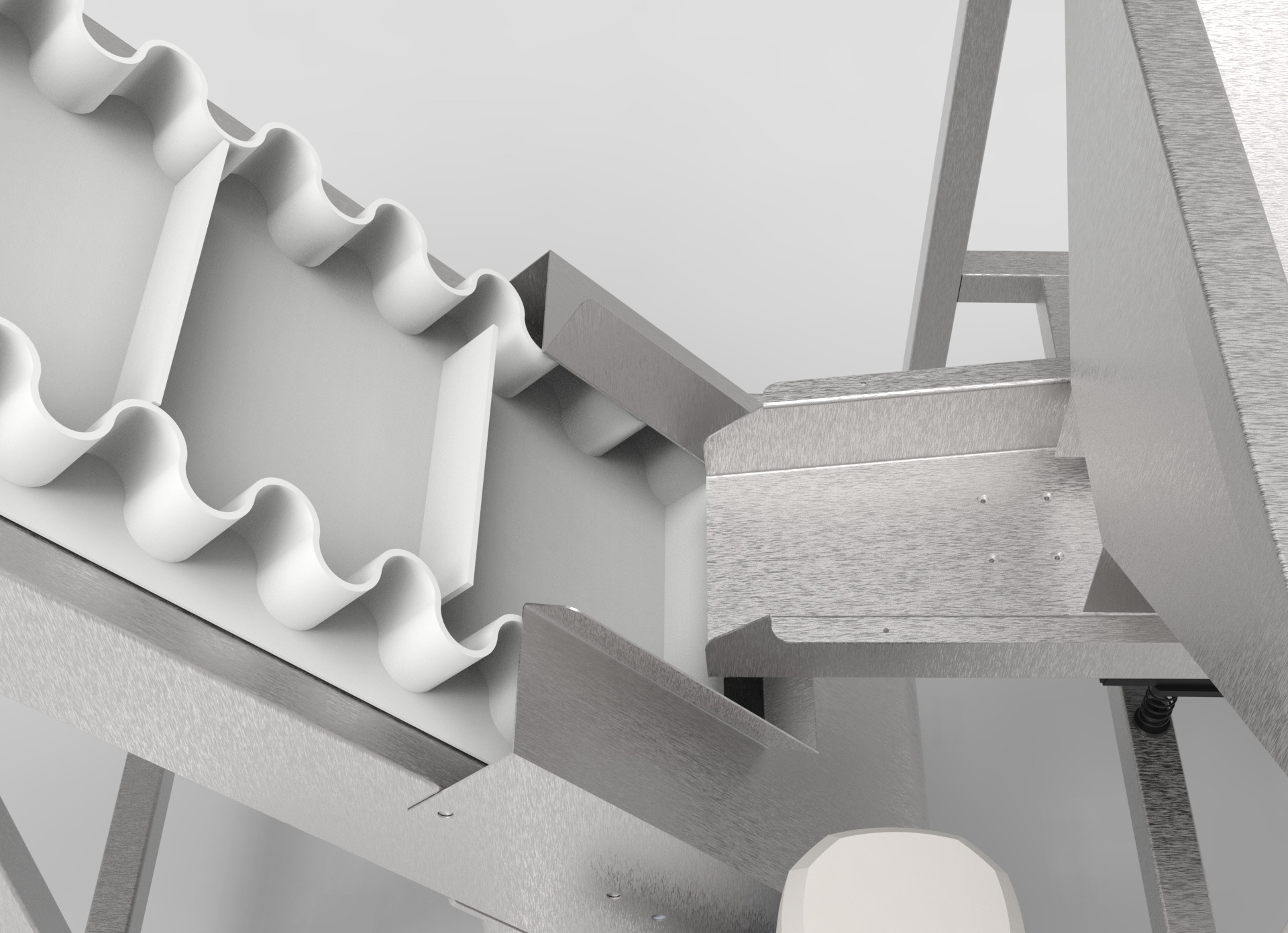 Inclined Belt Conveyor Low-poly 3D model_3